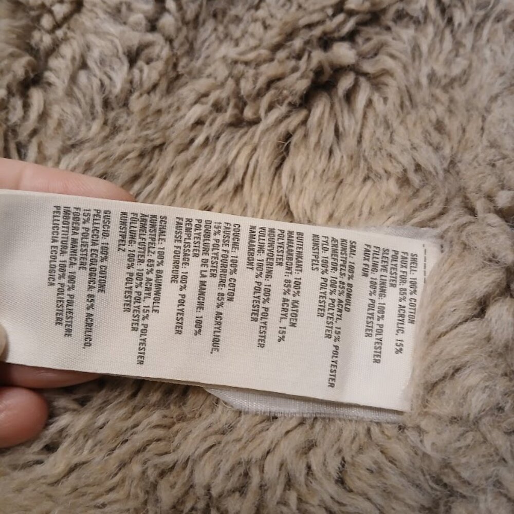 HOLLISTER Bomber Jacket Sherpa Fur Lined XS Brown Winter Coat Very warm & stylis - Picture 14 of 14